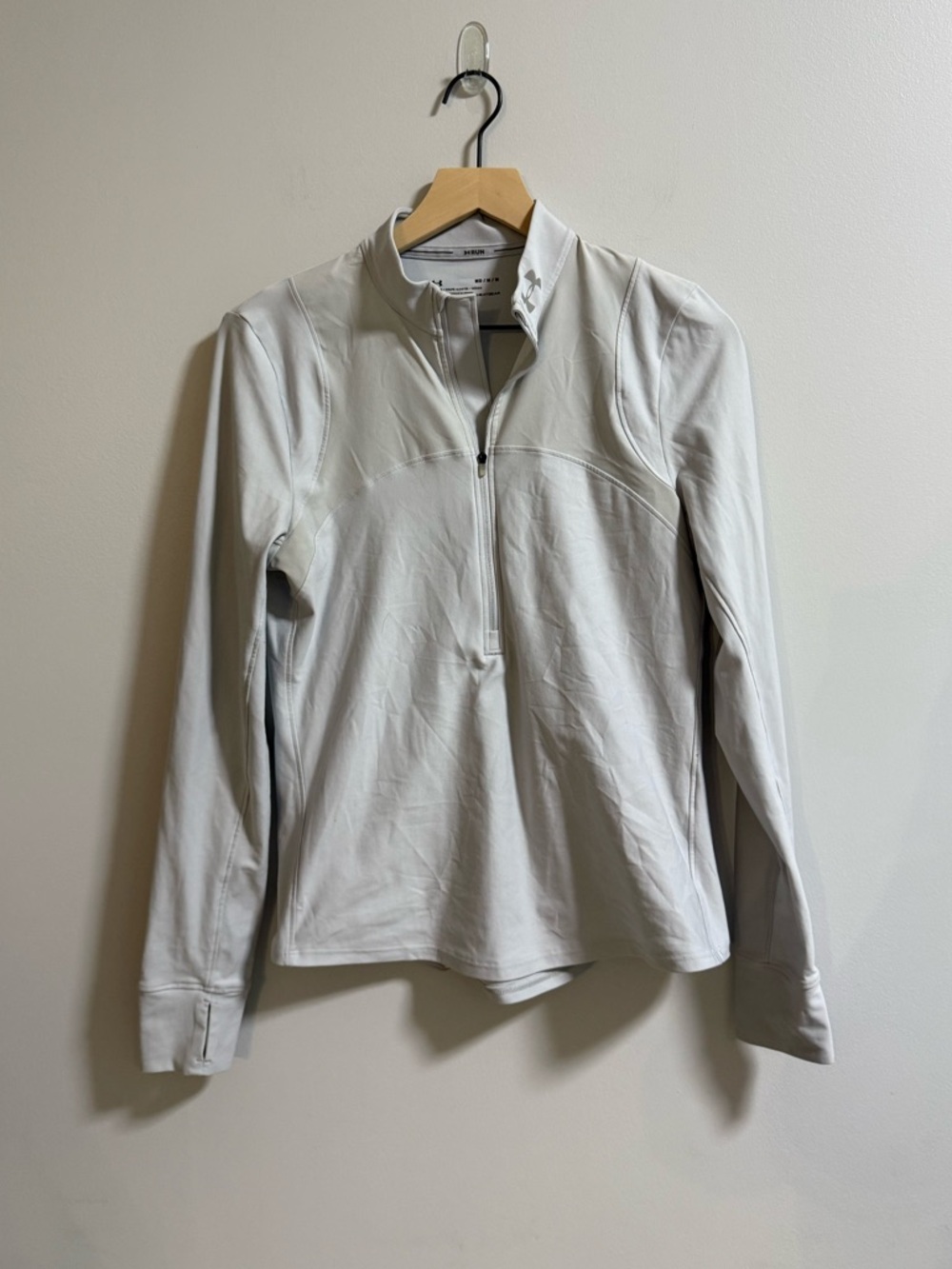 Men’s Under Armour Light Gray Half-Zip Running Top